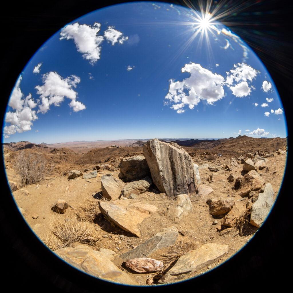 View through a fisheye lens.