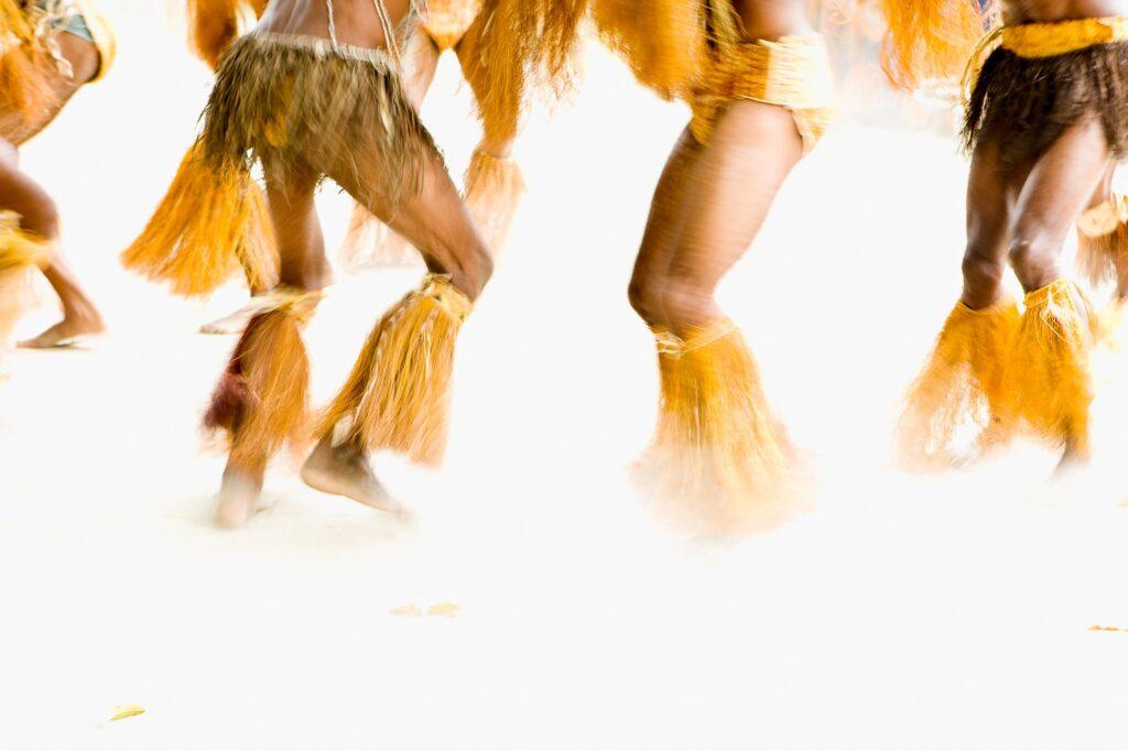 Morobe Province dance group outside of Lae, Papua New Guinea